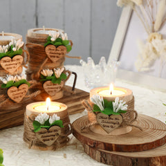 10-50Pcs Wedding Candles Favors for Guests Gift Wood Tealight Candle Holder Bulk Bridal Shower Tealight Holder Thank You Gifts Home Decor