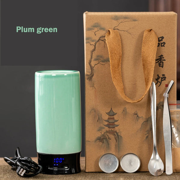 Car Electronic Incense Burner – Portable Ceramic Aroma Diffuser