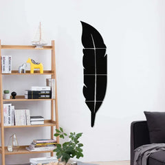 3D Dancing Feathers Mirror Wall Stickers DIY Art Atmosphere Home Shining Wall Stickers House Decoration Living Room Decoration Home Decor Mirror Art