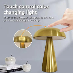 Retro Mushroom LED Table Lamp – Touch Rechargeable Light Home Decor