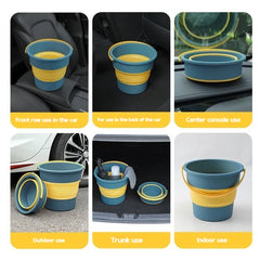 5/10/17L Portable Folding Bucket Multifunctional Thickened Silicone Bucket for Car Washing and Fishing Camping Folding Bucket