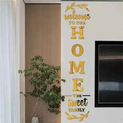 English Letters Home Letter Signs Acrylic Mirror Wall Art Stickers Wall Decorations for Living Room Bedroom Home Decor Wall Decals