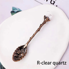 Natural Crystal Tumbled Stone Spoon Magic Energy Divination Halloween Spirit Souvenir Gift Home Decor Christmas Graduation Gift