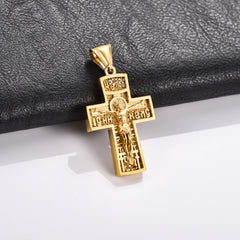 Religious Stainless Steel Cross Pendant Necklace for Women Men Charms for Chain Choker Christian Metal Jewelry Making Accessory