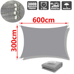 Outdoor Shade Sail, 300D Polyester Waterproof UV-Proof Awning, Sunshine Canopy for Terrace, Carport, Backyard, Garden, etc
