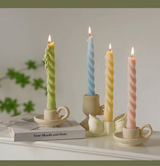 Ins Style Thin Spiral Long Rod Candle Scented Candle Aromatherapy Soy Wax Candles Wedding Birthday Candle Party Home Decoration
