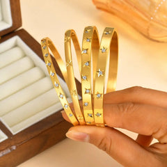 Vnox Gold Plated Love Cuff Bangle – Stainless Steel Bracelet