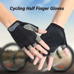 Half Finger Cycling Gloves Men Women Anti Slip Shock Breathable Summer Bicycle Fingerless Sports Gym Training Bike