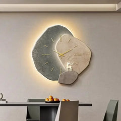 [3D imitation]Modern Clock with Light Design Clock Minimalism Wall Clocks Stylish Large Living RoomMechanism Silent Decor