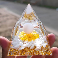 Natural stone amethyst crystalEnergy Generator Orgone Pyramid for E-Energy Protection Healing meditation orgonite crystal chakra