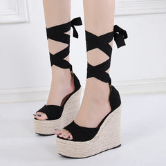 Women's wedge Espadrille Ankle Strap Sandals Comfortable Ladies Womens Casual Shoes Breathable Flax Hemp Canvas Pumps