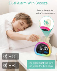 ORIA Kids Alarm Clock Ok to Wake Clock Toddlers Night Light Clock Cute Alarm Clocks with Sleep Training for Boys Girls Gift