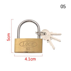 Mini Brass Padlock With 2 Keys Locker Case Supply Travel Suitcase Luggage Case Padlock Security Tool Simple Small Copper Lock
