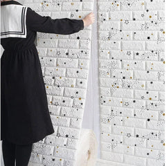 3D Foam Brick Wallpaper – Self-Adhesive Waterproof Roll