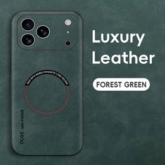 For Magsafe Leather Shockproof Phone Cases For iPhone 17 16 15 14 13 12 11 Pro Max 16e Plus Air Magnetic Wireless Charging Cover