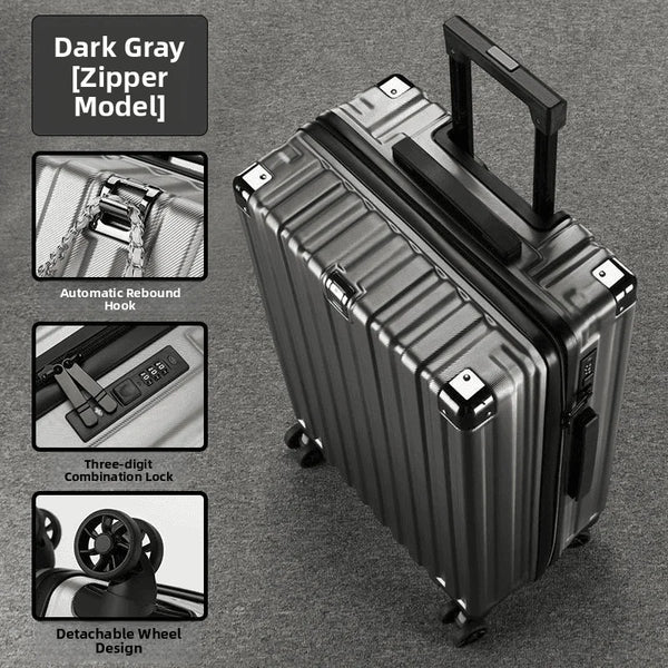 2024 New High-End Aluminum Frame Luggage Bag Thickened Travel Suitcase for Men And Women Students Large Capacity Password Box
