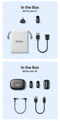BOYA BOYA Mini Wireless Lavalier Lapel Microphone for iPhone iPad Android Type-C Phone Live Broadcast Audio Video Recording Vlog