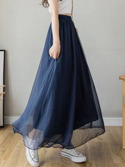 Women’s High-Waist Chiffon Wide-Leg Pants – Spring/Summer Plus Size