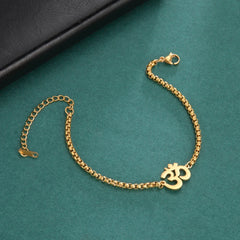 Dawapara Om Ohm Aum Charm Spiritual Pendant Stainless Steel Bracelet Yoga Jewelry Meditation Buddhist Spiritual Amulet