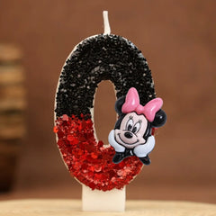 Hot Happy Birthday Number 0-9 Candles Cartoon Mickey Minnie Mouse Candle Cake Cupcake Topper Party Decoration Supplies DIY Gifts