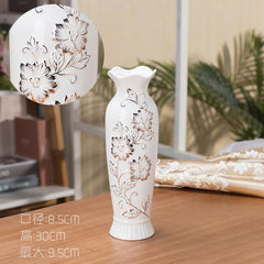 Modern Ceramic Flower Vase 48cm Large Floor Standing Golden Water-Filled European Style Living Room Decorative Flower Pot