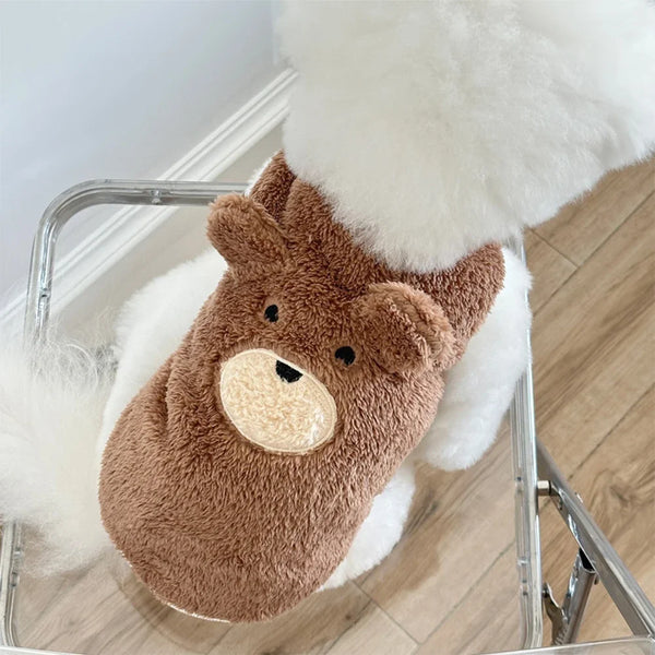 1.5-11.5kg Winter Dog Clothing Soft Plush Teddy Bear Sweater Vest Warmth Pets Cute Clothes Teddy Schnauzer Clothes Pet Shop Pet Clothing