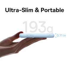 Baseus 10000mAh Power Bank 22.5W Built-In Dual USB-C Cable Thinner Fast Charging for iPhone 17 Pro Max Samsung S25 Xiaomi Poco
