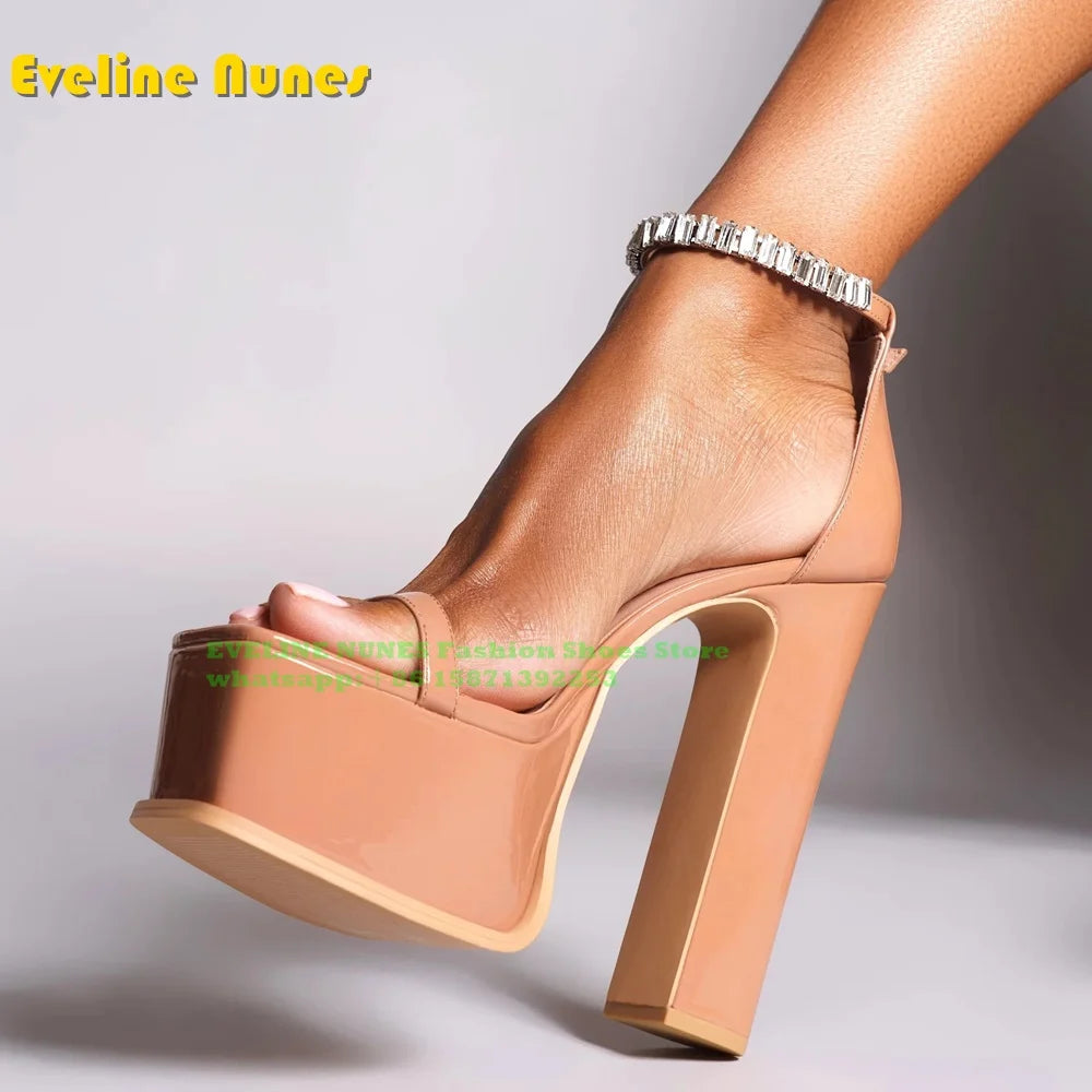 Rhinestone Platform Sandals – Women’s wear Party Shoes