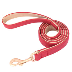 Soft Padded Dog Collar Leash Set PU Leather Pet Dog Collars With Walking Lead Rope Adjustable For Small Medium Dogs Pug Pet Shop