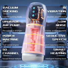 Male Masturbator Automatic Sucking Vibration Blowjob Machine Heating Pussy Penis Pump Masturbation Cup Sex Toys for Men Supplies