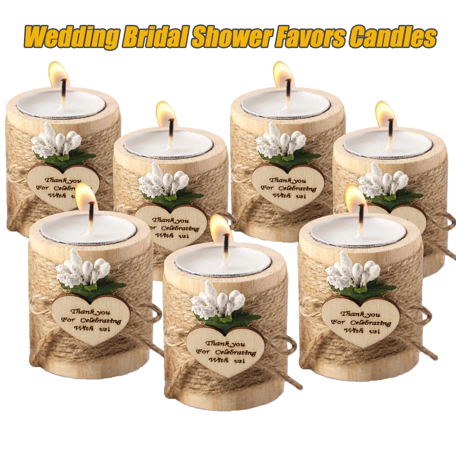 10-50Pcs Wedding Candles Favors for Guests Gift Wood Tealight Candle Holder Bulk Bridal Shower Tealight Holder Thank You Gifts Home Decor