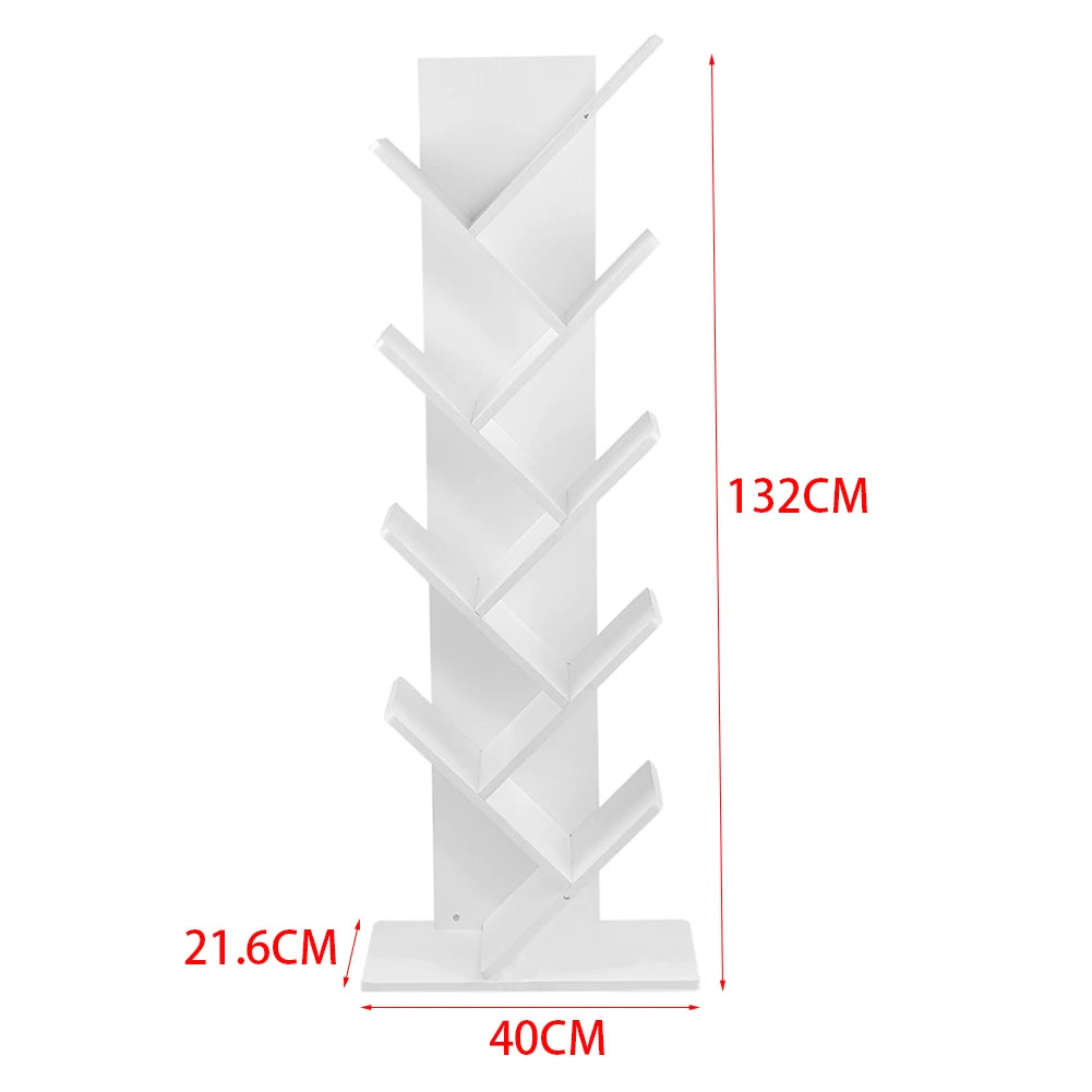 Voltsify  Rustic Standing Tree Bookshelf Wood Display Rack Kids Bookshelf  Bookshelves for Home Office Furniture
