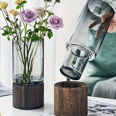 Light Luxury Simple Retro Vase Decoration Creative Primary Color Glass Water Nourishing Vase Living Room Table Decor