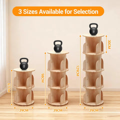 Rotating Bookshelf, Round 360° Revolving Bookcase, Rotating Bookshelves Tower with 4 Castors, Corner Shelf Book Storage Rack Office Furniture