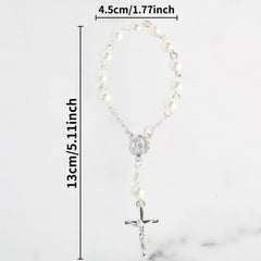 10-100pcs Mini Rosaries Memories for Baptism Catholic Communion Cross Mini Rosary Bracelet Bead for Baptism Favors Christening