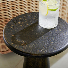 Wabi-sabi round black vintage sofa Console Tables designer creative  small antique coffee table Console Tables
