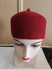 Eid Ramadan Prayer Hats for Muslim Men Wool Felt  Fashion Brown Red Kufi Hijab Handmade Beret Caps Spring Winter Elegant Hat