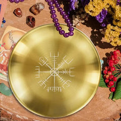 Witch Candle Holder Offering Plate Candlestick Altar Serving Tray Stainless Steel Tarot Candlestick Round Plate For Altar Prayer