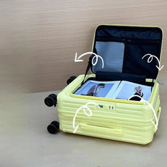 30-Inch Expandable Luggage Suitcase with Carry-On 20-Inch Flip Cover Pull Rod PC Travel Bag Large Capacity Side Opening Silent