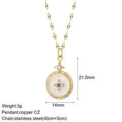 Heart Evil Blue Eye Sun Necklace for Women Cute Dog Bee Elephant Gold Color Pendant Long Stainless Steel Chains