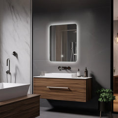 45x60cm Bathroom Wall Mirror Bathroom Mirror With Lighting Mirror With LED Light Touch switch And 3 Colors Dimmable Hardwired