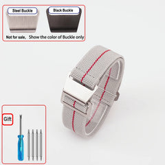 60s French Troops Parachute Bag Elastic Watch Strap 18 20mm 22mm Nylon Watchbands Man's Universal Ballistic Fabric Wristband