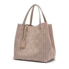 CH High Quality Craft Large Capacity Handbag Ladies Shoulder Bag Fashion Classic New Pure Color Outer Pocket Ladies Handbag