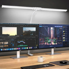Double Head Dimmable LED Clip Desk Lamp Computer Table Lamps Monitor Light for Office Reading Architectural Lighting