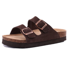 Pallene Platform Suede Sandals for Women With Adjustable Buckle Outdoor Cork Beach Shoes Fashion Thick Sole Women's Slippers Wedges