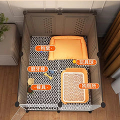 Pet Shop Small Medium Dog Cage for Teddy Bichon Pet House with Sleeping Area One Room One Toilet Design for Puppies Removable Tray Kennel