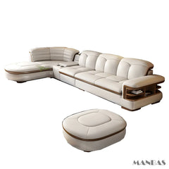 Luxury L-Shaped Leather Corner Sofa – Living Room Furniture