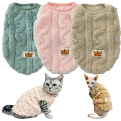 Soft Cozy Cat Clothes Winter Warm Fleece Costume Autumn Sphynx Vest Sweater for Small Dog Pullover Kitten Pet Jacket Coat Outfit Pet Shop Pet Clothing