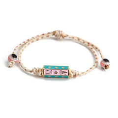 Lucky Eye Adjustable Colorful Braided Rope Bracelet Turkish Evil Eye Bead Copper Zircon Charm Bracelet for Women Men Jewelry