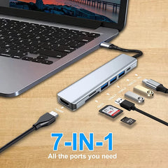 USB C Hub Splitter to 4K HDMI-Compatible USB 3.0 Type C Adapter SD TF Docking Station for MacBook iPad Samsung S22 Dex Laptop